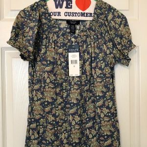 Chaps Tops - Chaps NWT Blue Calico Blouse Chaps Tops - Chaps NWT Blue Calico Blouse